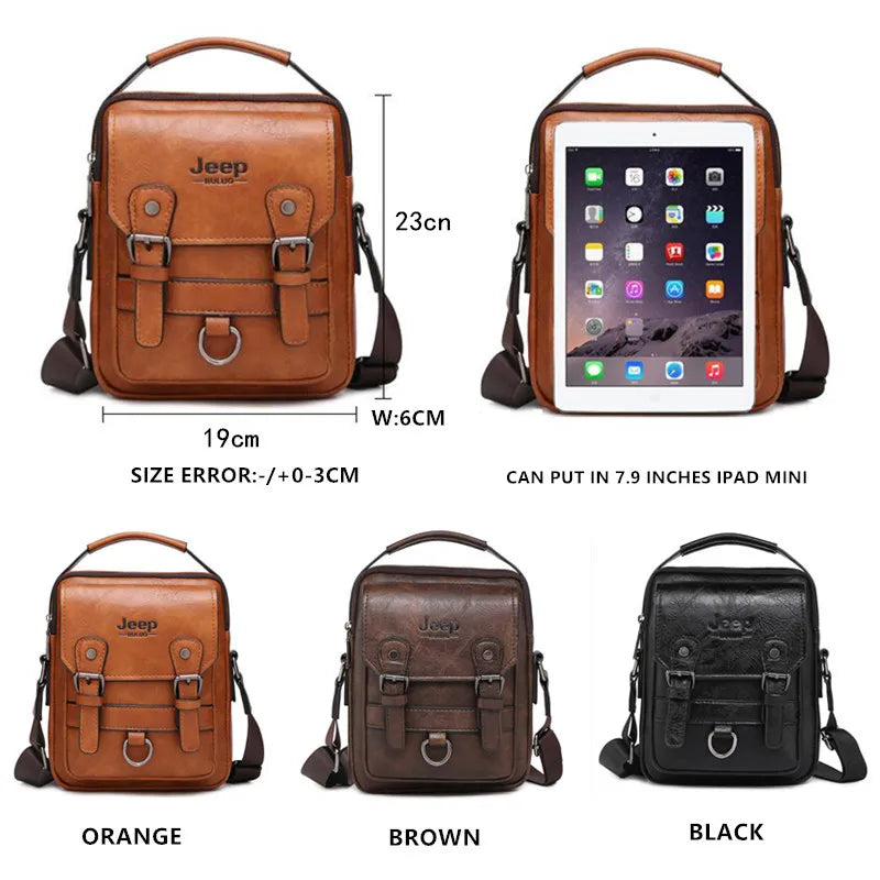 JEEP Leather Multi-function Business Handbags