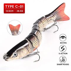 8-Segment Multi-Jointed Swimbait Fishing Lure