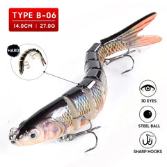 8-Segment Multi-Jointed Swimbait Fishing Lure