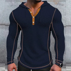 Casual Long Sleeve Button Hoodie Tee