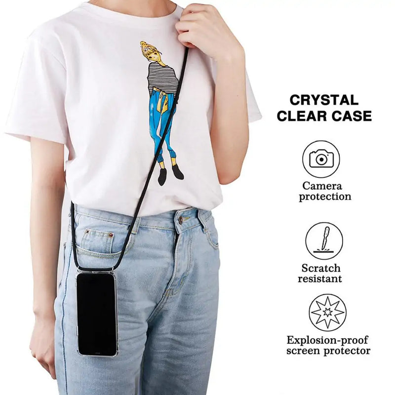 Protective Phone Case Crossbody Necklace