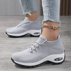 Women's Walking Shoes Lace-On Sock