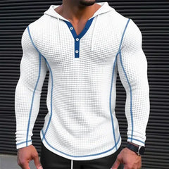 Casual Long Sleeve Button Hoodie Tee