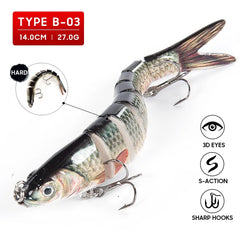 8-Segment Multi-Jointed Swimbait Fishing Lure