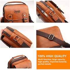 JEEP Leather Multi-function Business Handbags