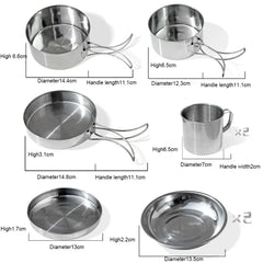 Camping Stainless Steel Cooking Set