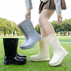 Fashion High Tube Women Paltform Rainboots