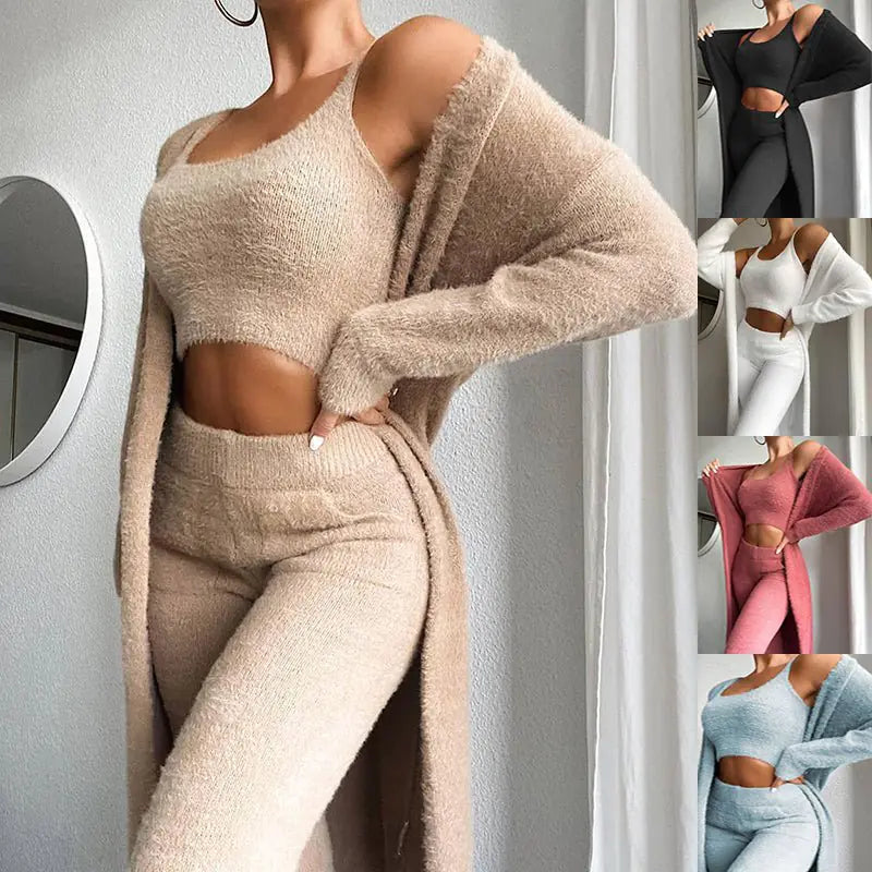 Women's Fashion Fluffy 3 piece Set