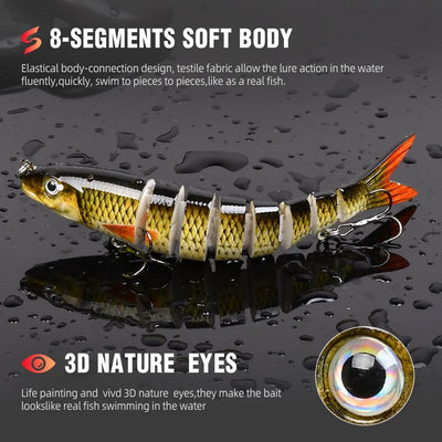 8-Segment Multi-Jointed Swimbait Fishing Lure